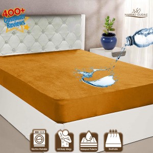 Waterproof Mattress Cover King Sized Mattress Protector Anti Slip Double Bed Fitted Bed Sheet | Narmo Gudaz | Rust